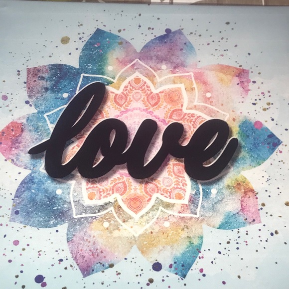 New “Love” Graphic Canvas Wall Art 8.5” x 8.5” - Picture 2 of 8